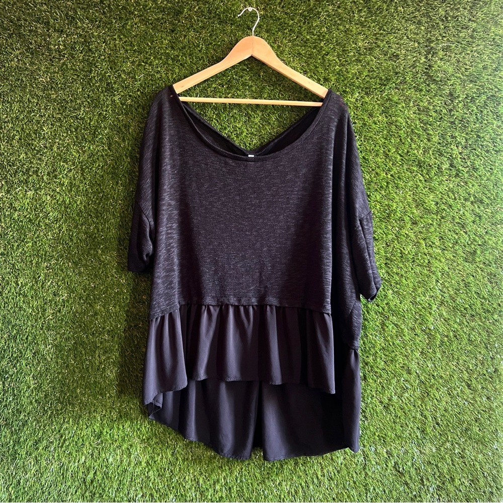 Xhilaration Mixed Medium Peplum Top High Low Hem Shirt Tail Plus Curvy